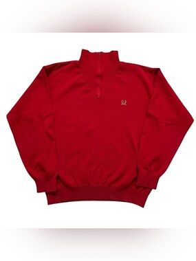 Vintage red Tommy Hilfiger 1/4 zip sweater